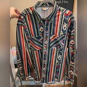 Vintage Carhartt Aztec Print Button Up 90s size XXL